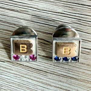 Service Awards Pins/Tie Tacks - 10K Gold Sapphires Rubies Diamond